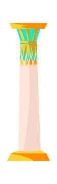 Ancient Egypt white temple column or stone pillar イラスト素材