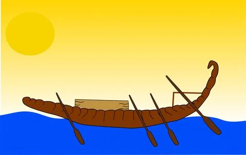 Ancient egyptian boat Stock Illustration