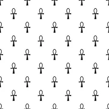 Ancient egyptian cross ankh pattern seamless Illustrazione stock