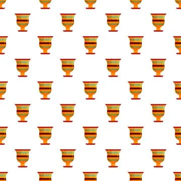 Ancient egyptian cup pattern repeating background design Stock Illustration