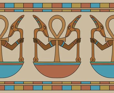 Ancient Egyptian drawing Stock Illustration