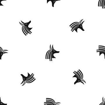 Ancient egyptian god Anubis pattern seamless black Stock Illustration