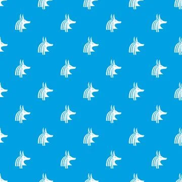 Ancient egyptian god Anubis pattern seamless blue イラスト素材