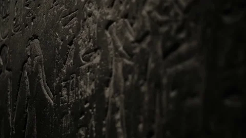 Ancient Egyptian hieroglyphs Stock Footage 74852334