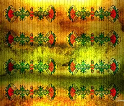 Ancient Egyptian linear symmetrical pattern. Light Illustrazione stock