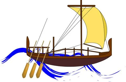 Ancient Egyptian merchant ship Illustrazione stock