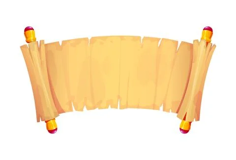 Ancient Egyptian papyrus scroll icon with texture Stock Illustration