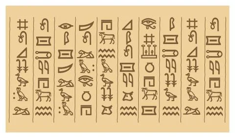 Ancient Egyptian pattern hieroglyphs. Stock Illustration