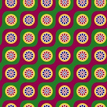 An ancient Egyptian pattern with lilies floating in the red sea 스톡 일러스트