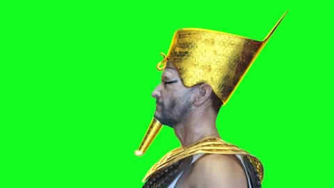 Ancient Egyptian Pharaoh render 3D on a green background Stock-Footage 94663166
