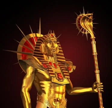 Ancient Egyptian Pharaoh Statue Stock Illustration