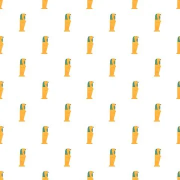 Ancient egyptian sarcophagus tomb pattern creating seamless background Stock Illustration
