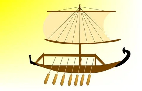 Ancient egyptian ship Stock Illustration