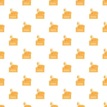 Ancient egyptian sphinx pattern repeating seamlessly Stock Illustration