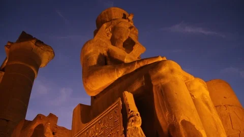 Ancient Egyptian statue Video stock 118185107