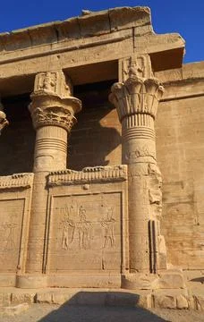 Ancient egyptian temple at dendera Remains and ruins of the ancient egypti... Stock Photos