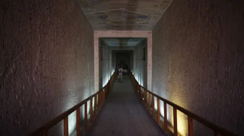 Ancient Egyptian tomb, tilt up Stock Footage