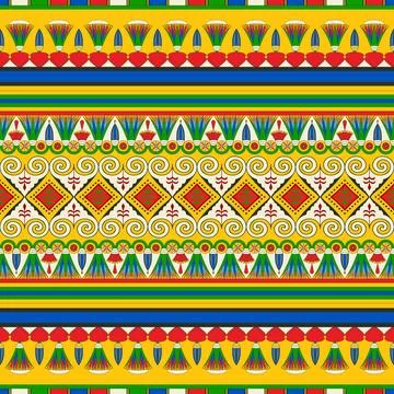 Ancient Egyptian traditional background vector seamless pattern Stock Illustration