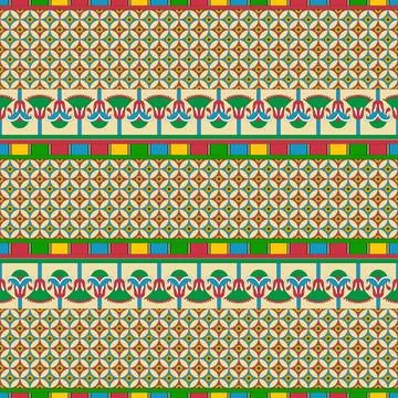 Ancient Egyptian traditional background vector seamless pattern Illustrazione stock