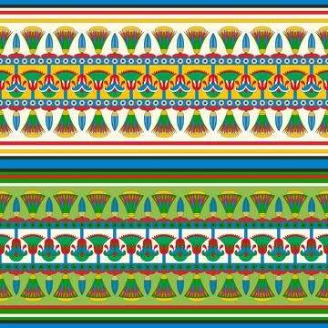 Ancient Egyptian traditional background vector seamless pattern Stock Illustration