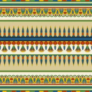 Ancient Egyptian traditional pattern vector seamless pattern Stock Illustration