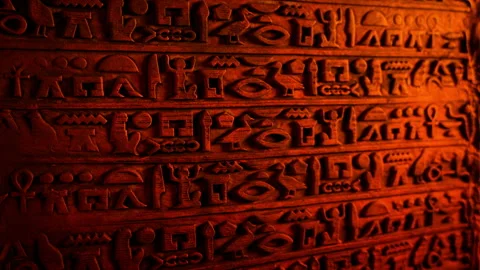 Ancient Egyptian Wall In Firelight Stock Footage 235200210