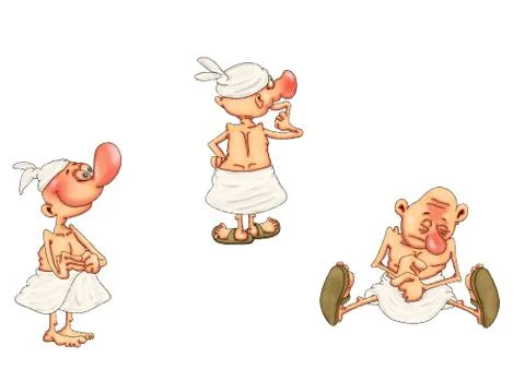 Ancient Egyptian workers in different poses. Caricature illustration on the t Stock Illustration