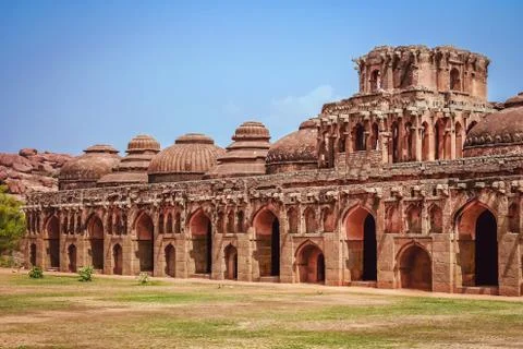 Ancient Elephant stables Stock Photos