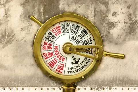 Ancient engine room telegraph Stock Photos
