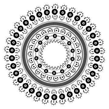 Ancient ethnic round frames. Vector circle border frames with ornaments Stock Illustration