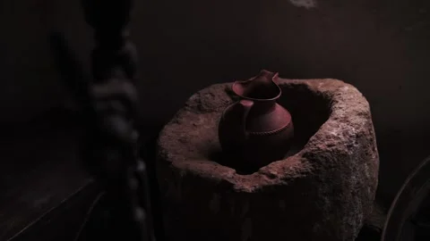 An ancient exhibit in the Jug Museum Stock Footage 248342598