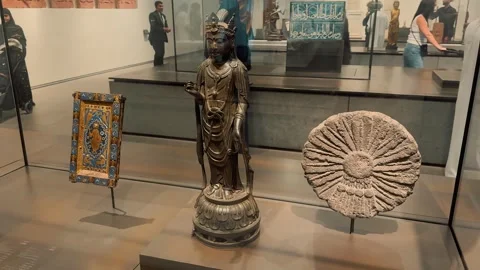 Ancient figurines of the Louvre Abu Dhabi 10 (Editorial) Video stock 327469338