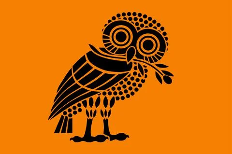 Ancient flag of Athens polis vector silhouette illustration Stock-Illustration