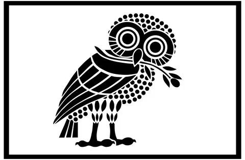 Ancient flag of Athens polis vector silhouette Stock Illustration