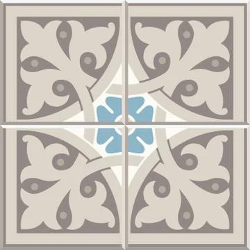 Ancient floor ceramic tiles Stock Illustration