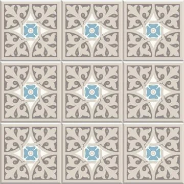 Ancient floor ceramic tiles Stock Illustration
