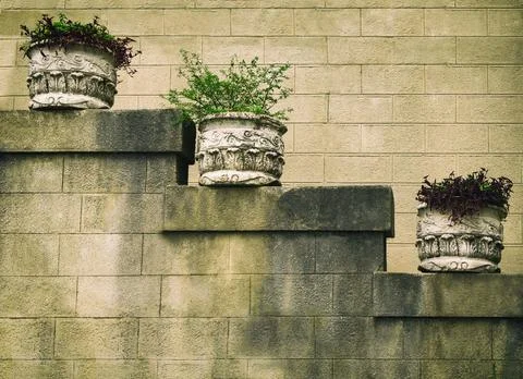 Ancient flower pots Stock Photos