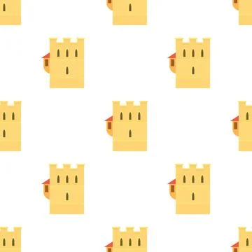 Ancient fortress pattern seamless vector 스톡 일러스트