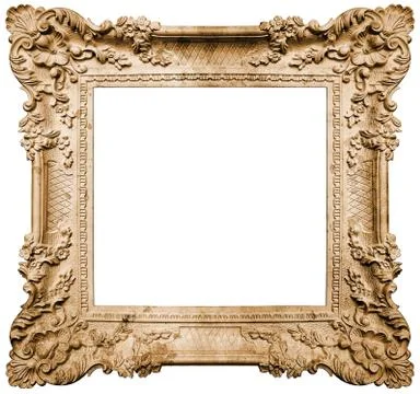 Ancient frame on white Stock Photos