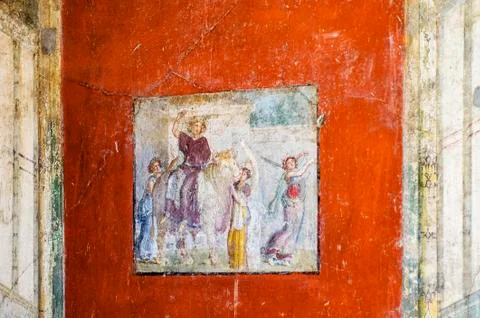 The ancient fresco in Pompeii Stock Photos