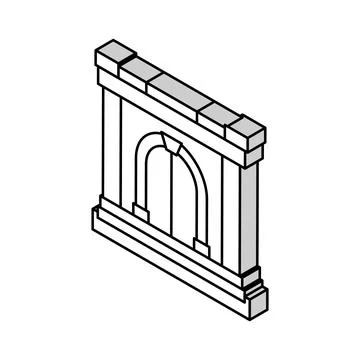 Ancient gate isometric icon vector illustration 스톡 일러스트