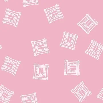Ancient gate line seamless pattern Stock Illustration