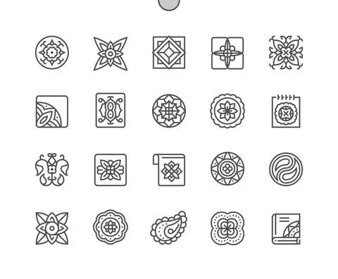 Ancient Geometric. Floral pattern and ornament. イラスト素材