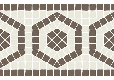 Ancient geometric mosaic seamless pattern. Decorative antique stone ornament. Stock Illustration