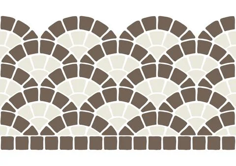 Ancient geometric mosaic seamless pattern. Decorative antique stone ornament. Stock Illustration