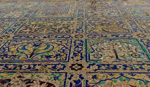 Ancient Glazed Tilework Patterns Stock Photos