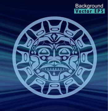 Ancient God Face Stock Illustration