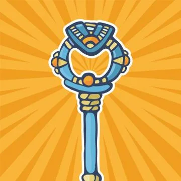 Ancient gold key Illustrazione stock