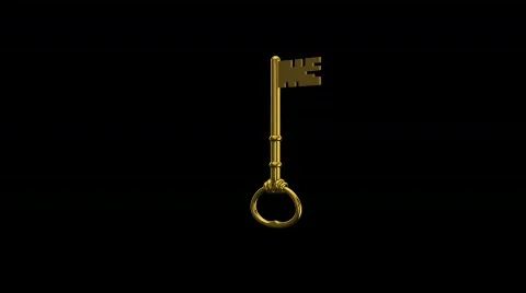Ancient golden key Stock Footage 583160
