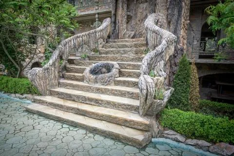 Ancient Gothic staircase. Stock Photos